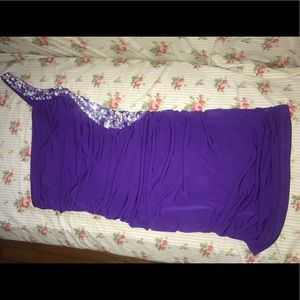 Violet/Purple slit cut dress.